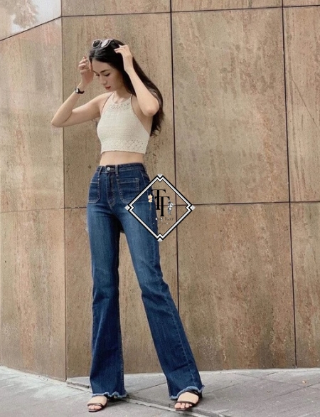 Jean Nữ Ống Loe Nắp Túi JN0005