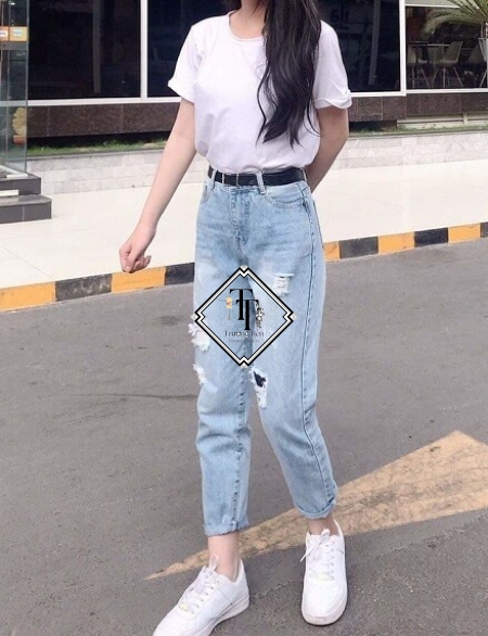 Jean Nữ Baggy Rách Che Khuyết Điểm JN0007